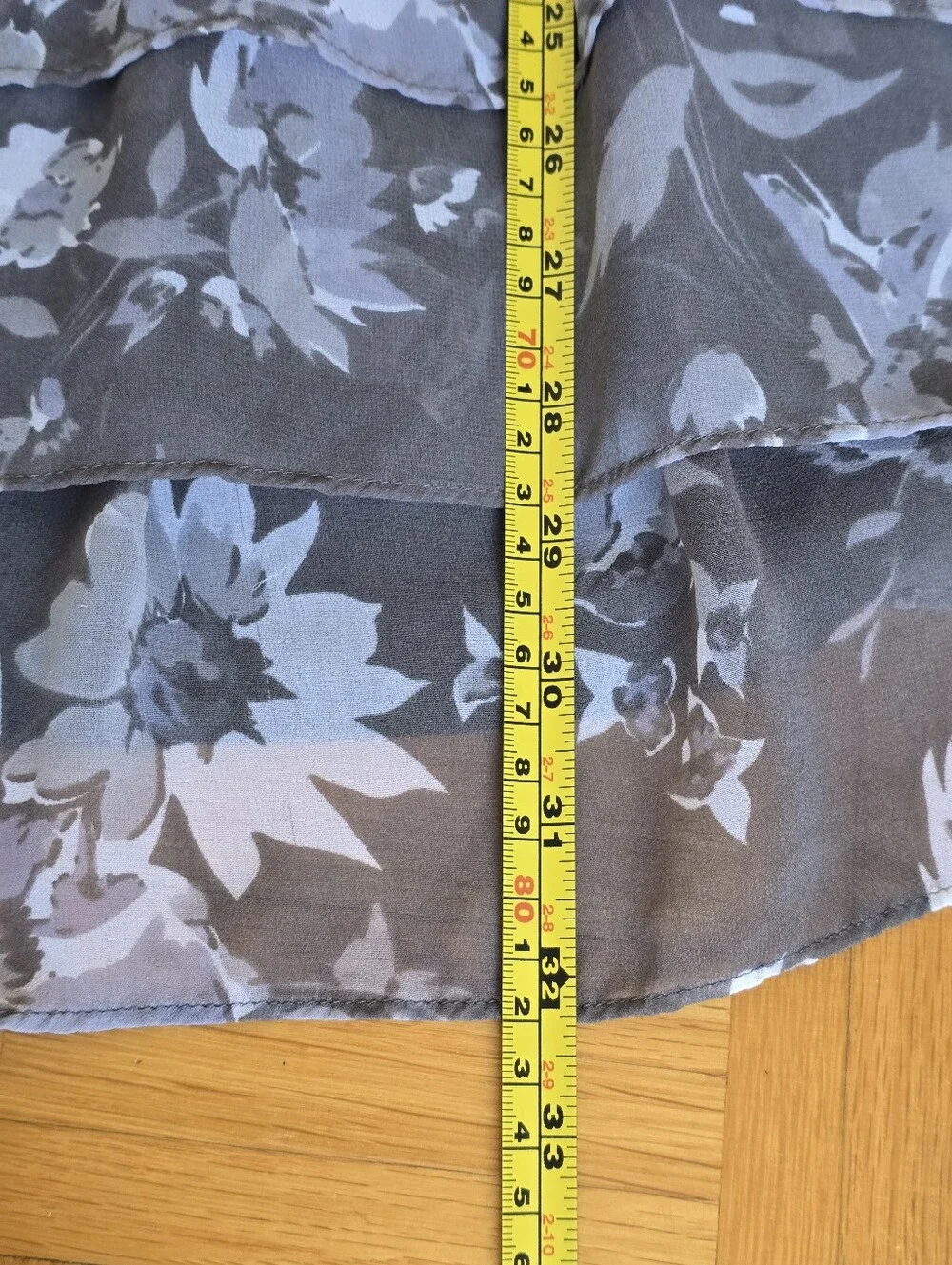 Amercian Eagle Outfitters Gray Floral Spaghetti Straps Ruffle Layers Lightweight - Picture 12 of 13